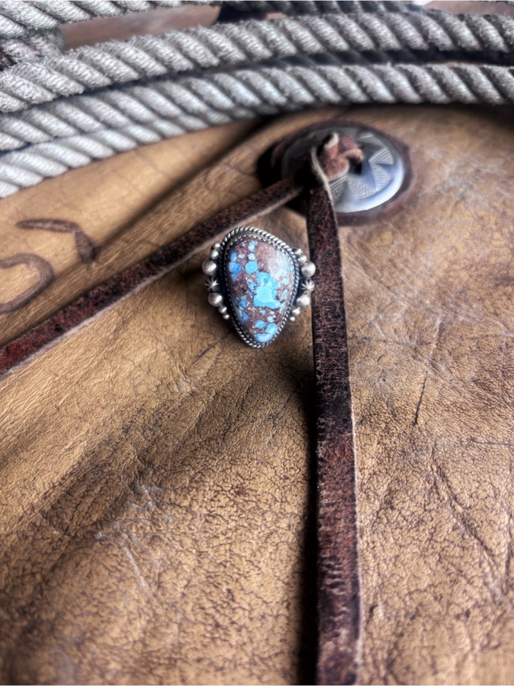 Genuine Golden Hills Turquoise Ring